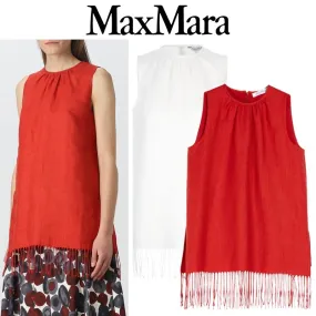 MaxMara  |Linen Sleeveless Plain Medium Tanks & Camisoles