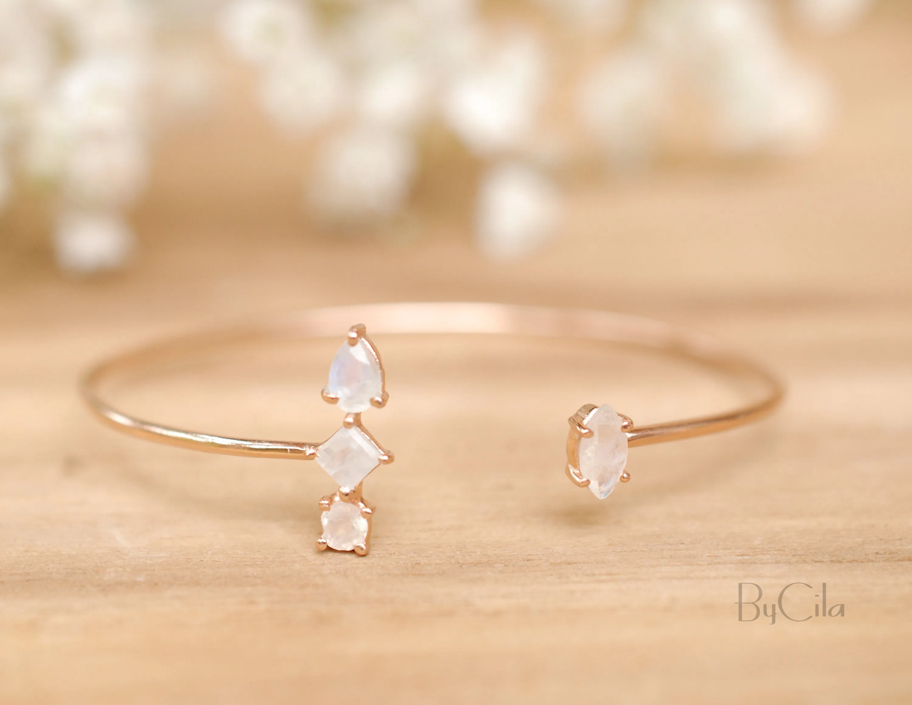 Melody Bracelet * Moonstone * Gold Plated 18k or Rose Gold Plated * BJB012A