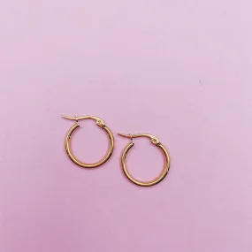 Midi Plain Circle Hoop Earrings