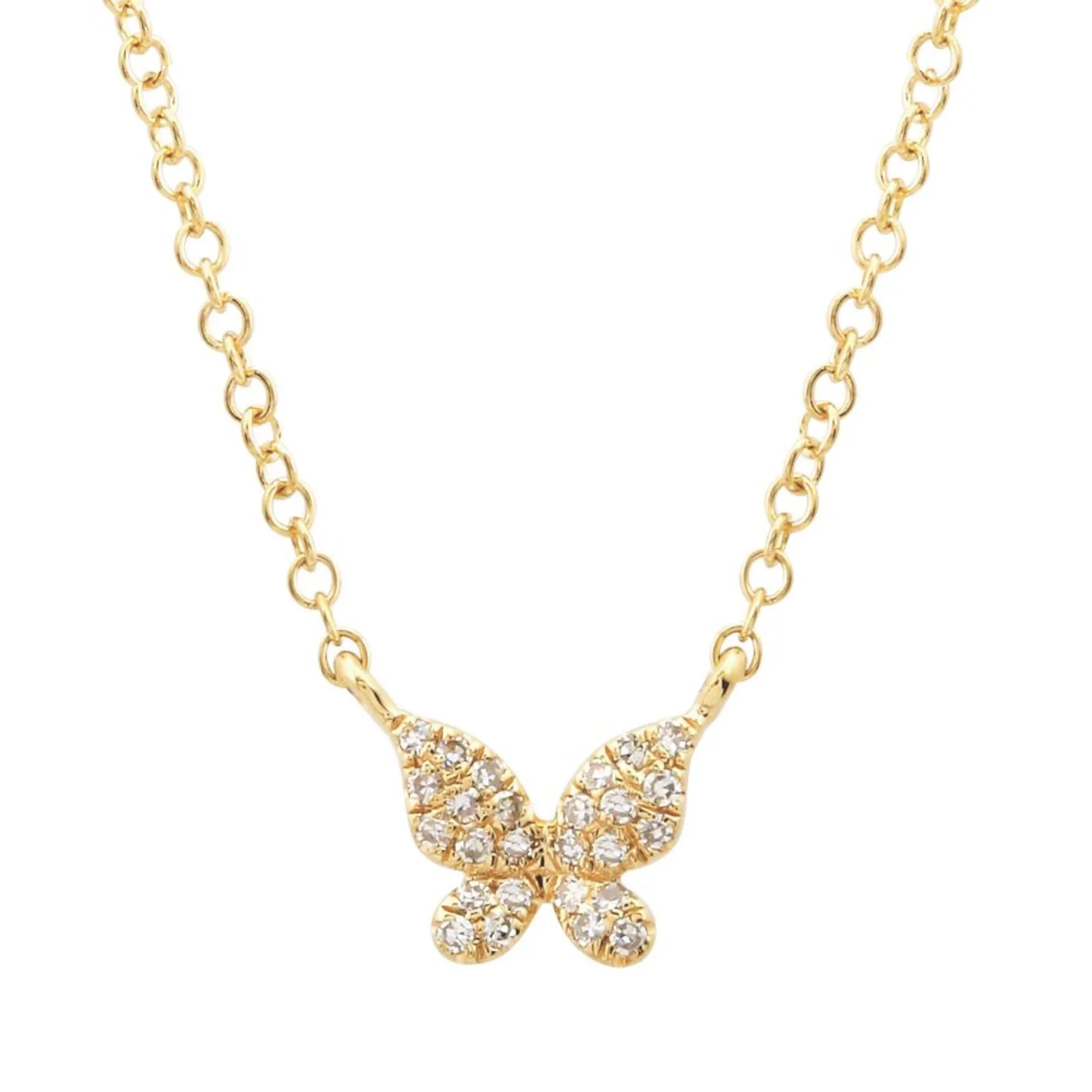 Mini Butterfly Necklace With Diamonds