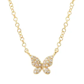 Mini Butterfly Necklace With Diamonds