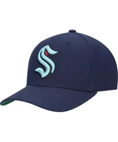 Mitchell & Ness Men's NHL Deep Sea Seattle Kraken Team Ground Pro Adjustable Hat