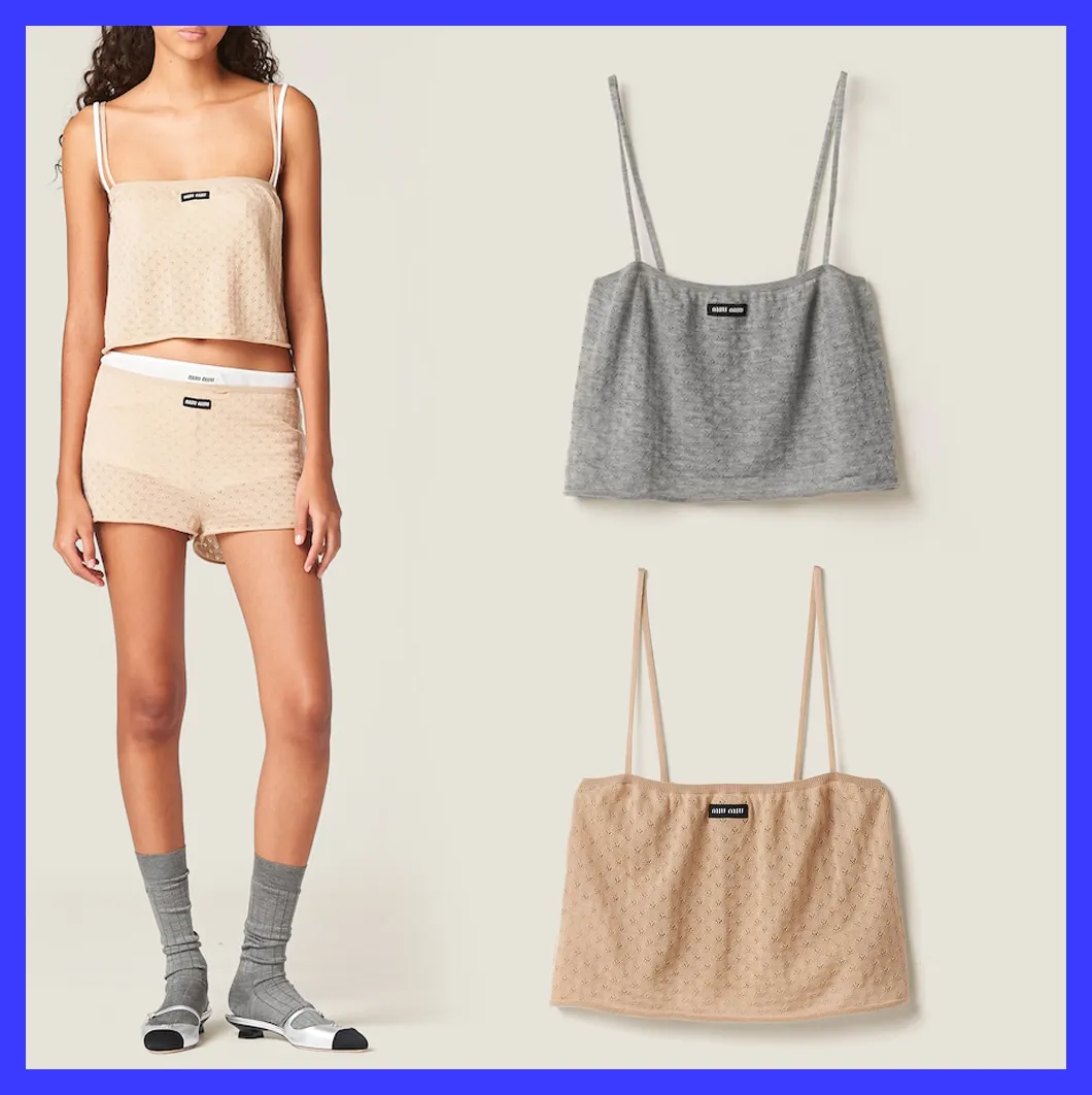 MiuMiu  |Cashmere Silk Sleeveless Plain Tanks & Camisoles