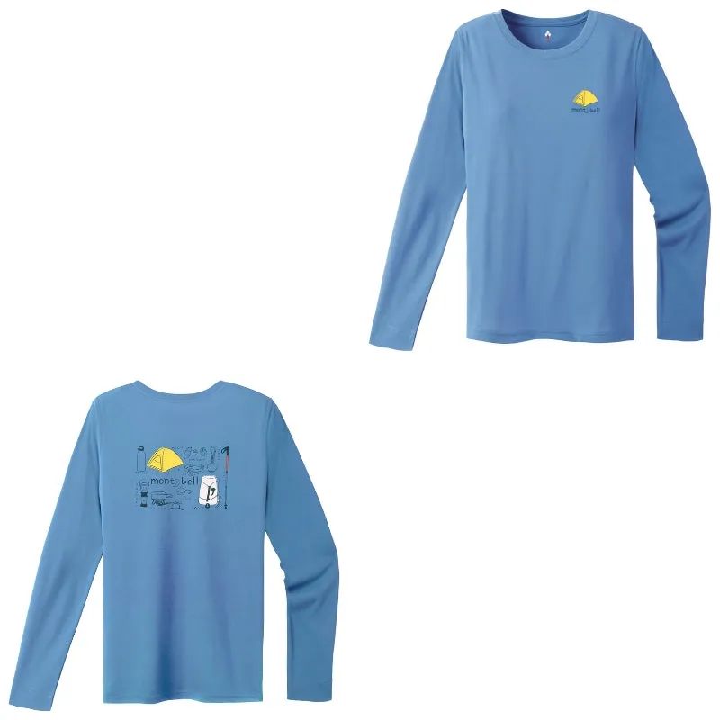 Montbell T-Shirt Women's Wickron Long Sleeve T Mountain Gear - Everyday Hiking Trekking Firstlayer