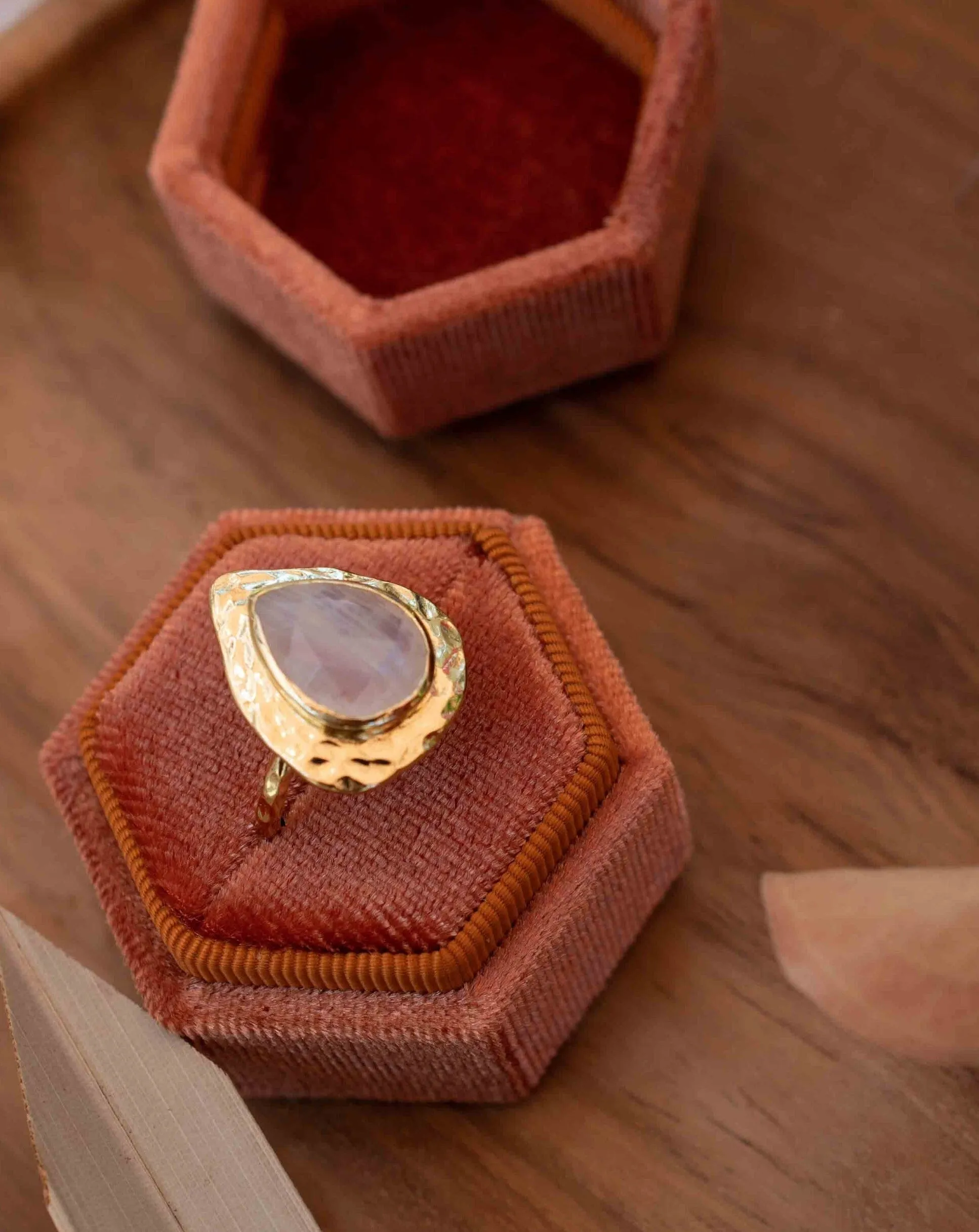 Moonstone Gold Plated Ring *  Statement Ring * Gemstone Ring * Rainbow Moonstone * Gold Ring  * Large Ring Statement * BJR292