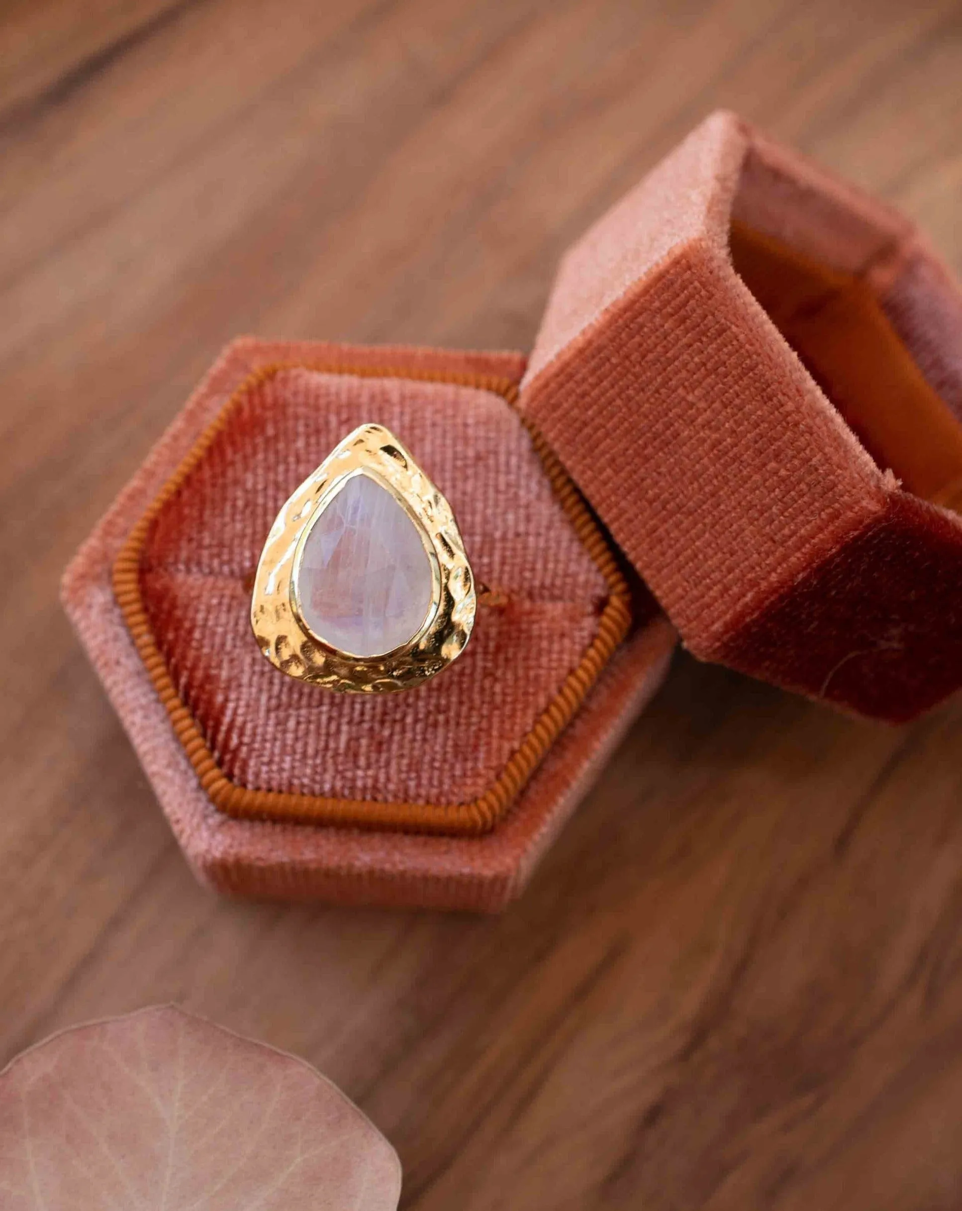 Moonstone Gold Plated Ring *  Statement Ring * Gemstone Ring * Rainbow Moonstone * Gold Ring  * Large Ring Statement * BJR292