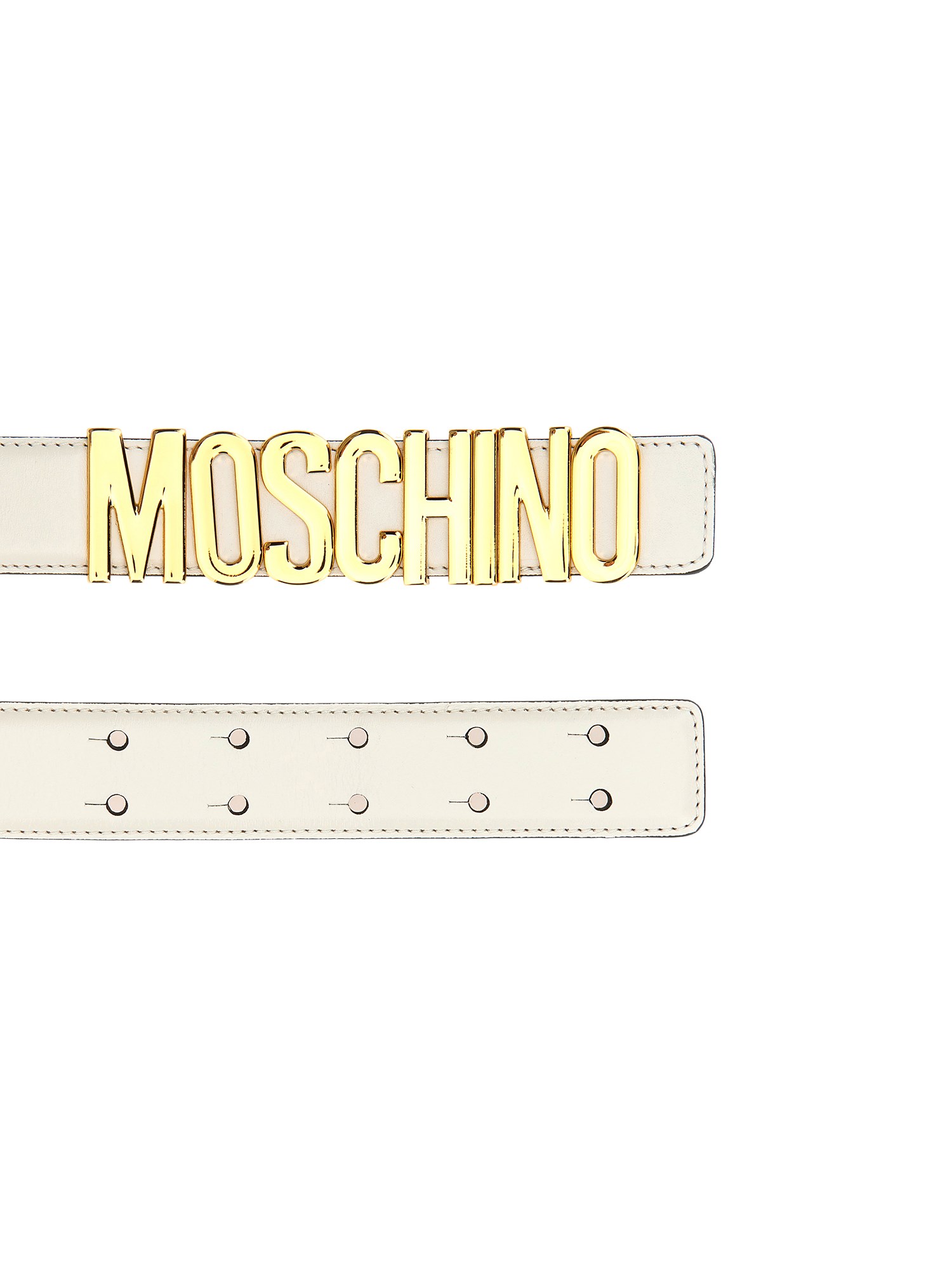 MOSCHINO    LEATHER BELT WITH LETTERING LOGO