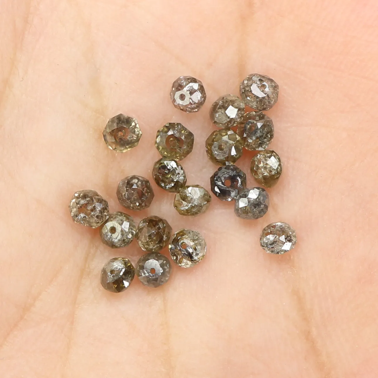 Natural Loose Bead Brown Color Diamond 2.40 CT 2.50 MM Bead Shape Rose Cut Diamond L1722