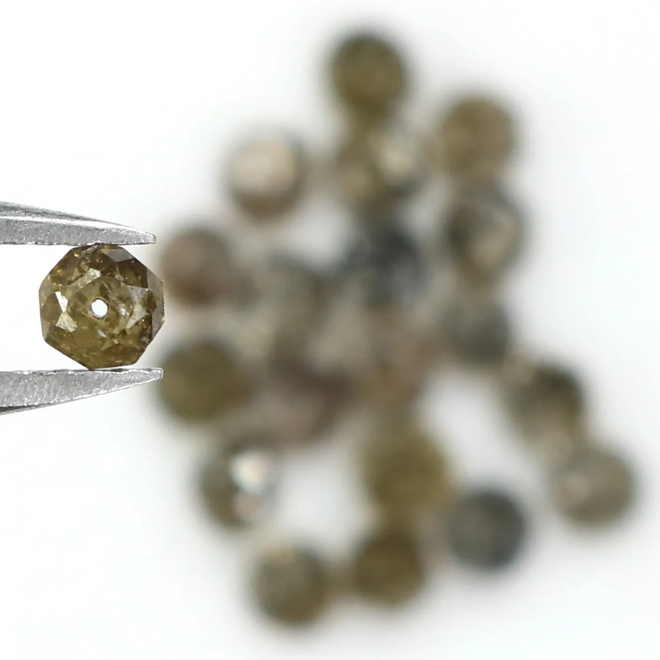 Natural Loose Bead Brown Color Diamond 2.40 CT 2.50 MM Bead Shape Rose Cut Diamond L1722