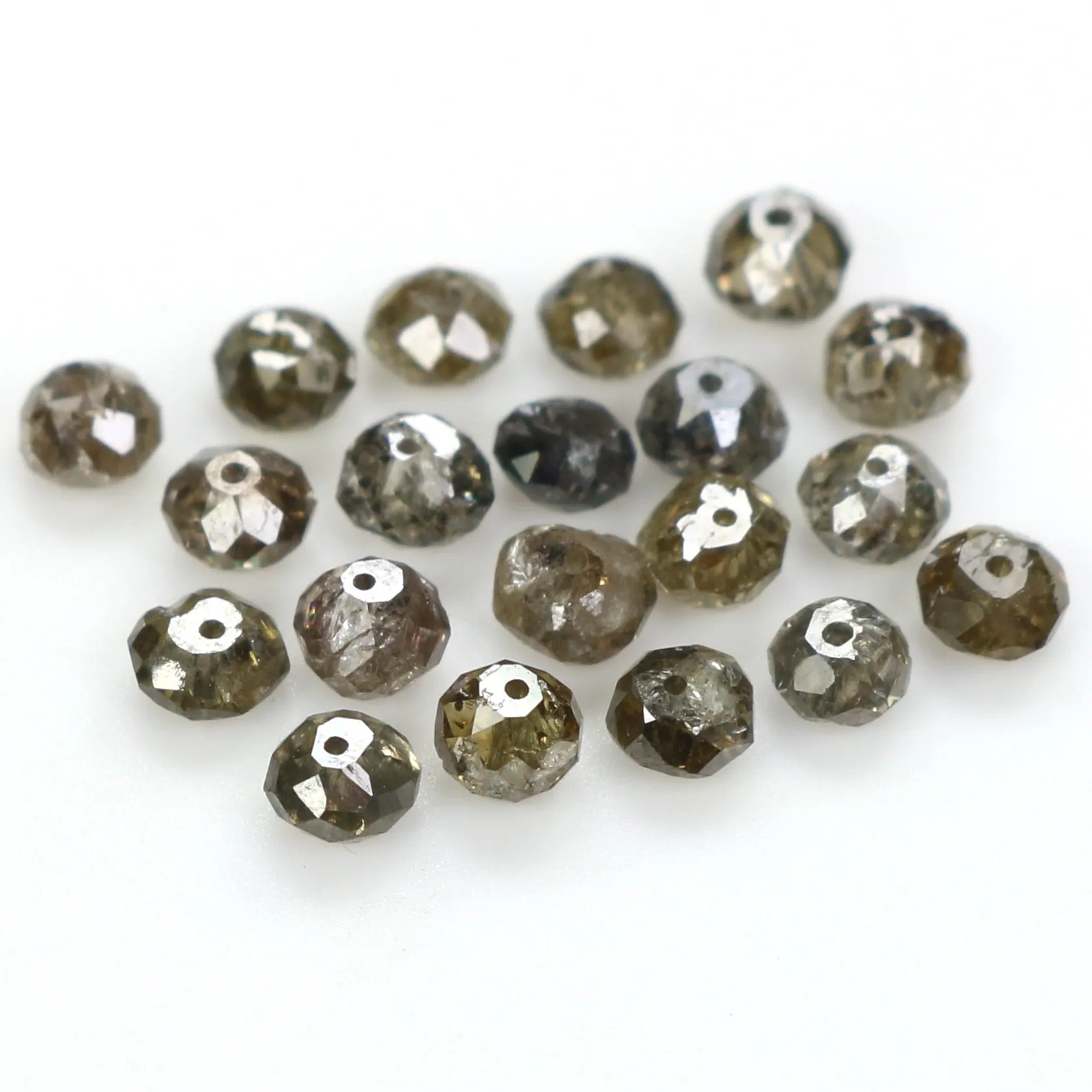 Natural Loose Bead Brown Color Diamond 2.40 CT 2.50 MM Bead Shape Rose Cut Diamond L1722