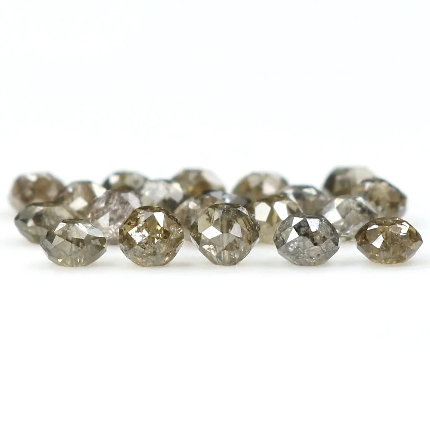 Natural Loose Bead Brown Color Diamond 2.40 CT 2.50 MM Bead Shape Rose Cut Diamond L1722