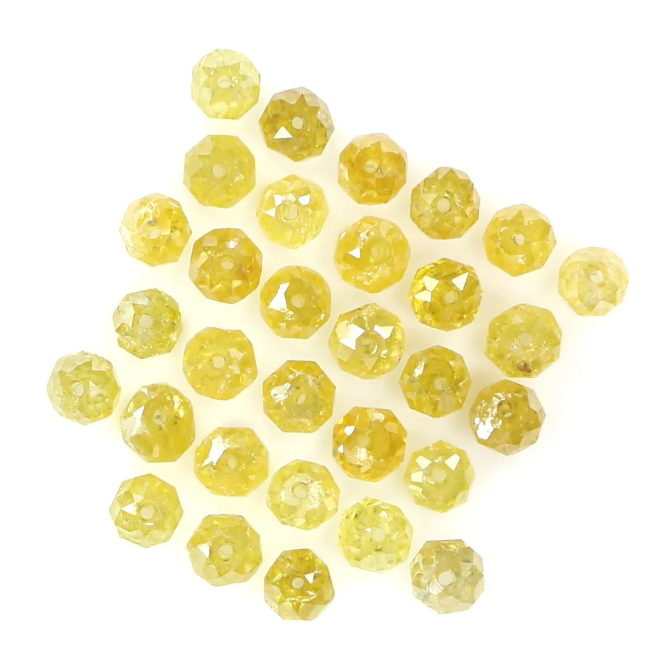 Natural Loose Bead Yellow Color Diamond 2.23 CT 2.10 MM Bead Shape Rose Cut Diamond L1705