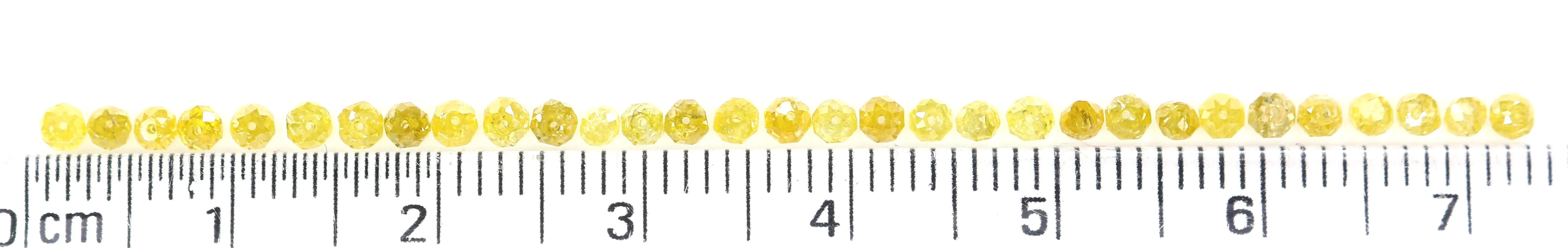 Natural Loose Bead Yellow Color Diamond 2.23 CT 2.10 MM Bead Shape Rose Cut Diamond L1705