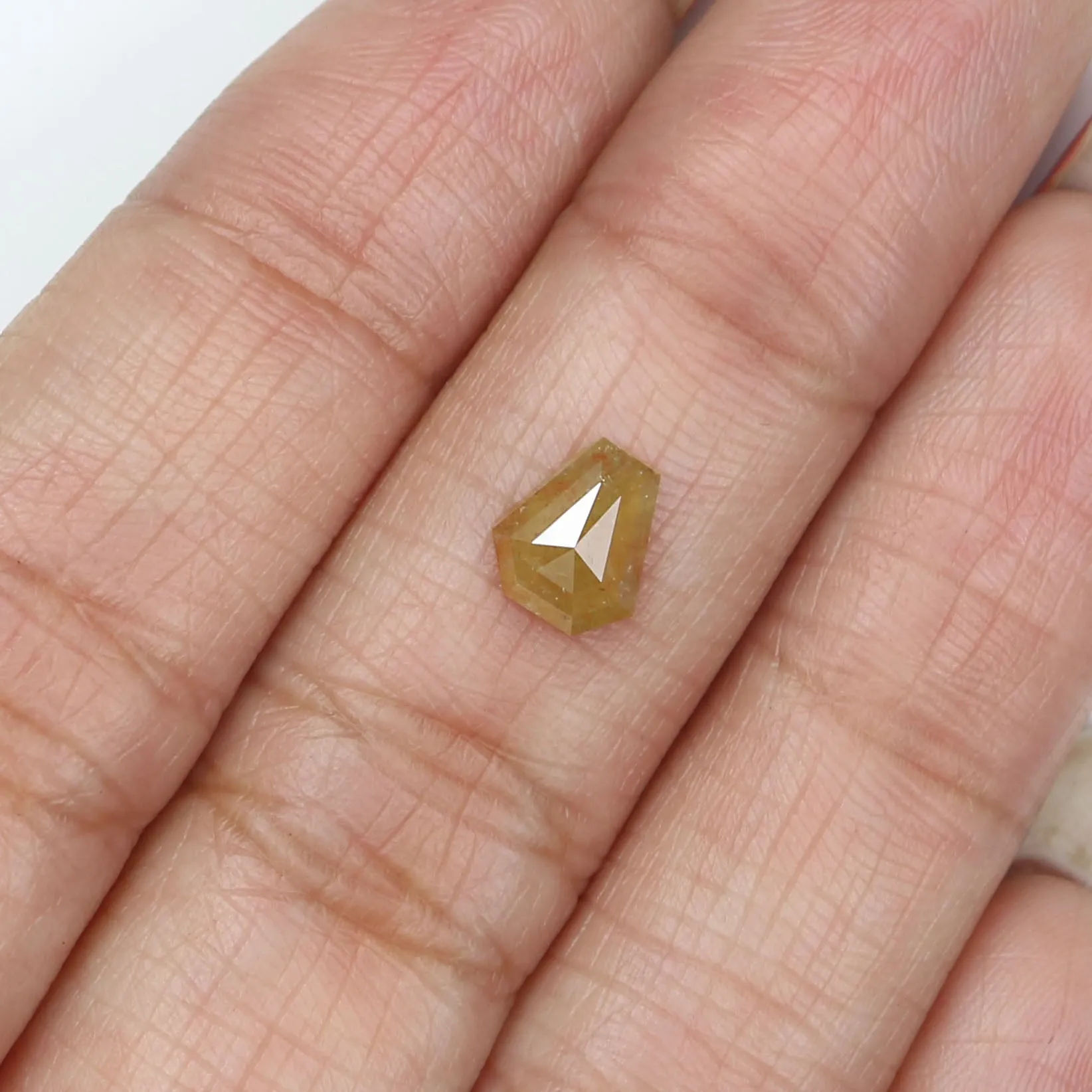 Natural Loose Coffin Yellow Color Diamond 0.81 CT 7.00 MM Coffin Shape Rose Cut Diamond L7968