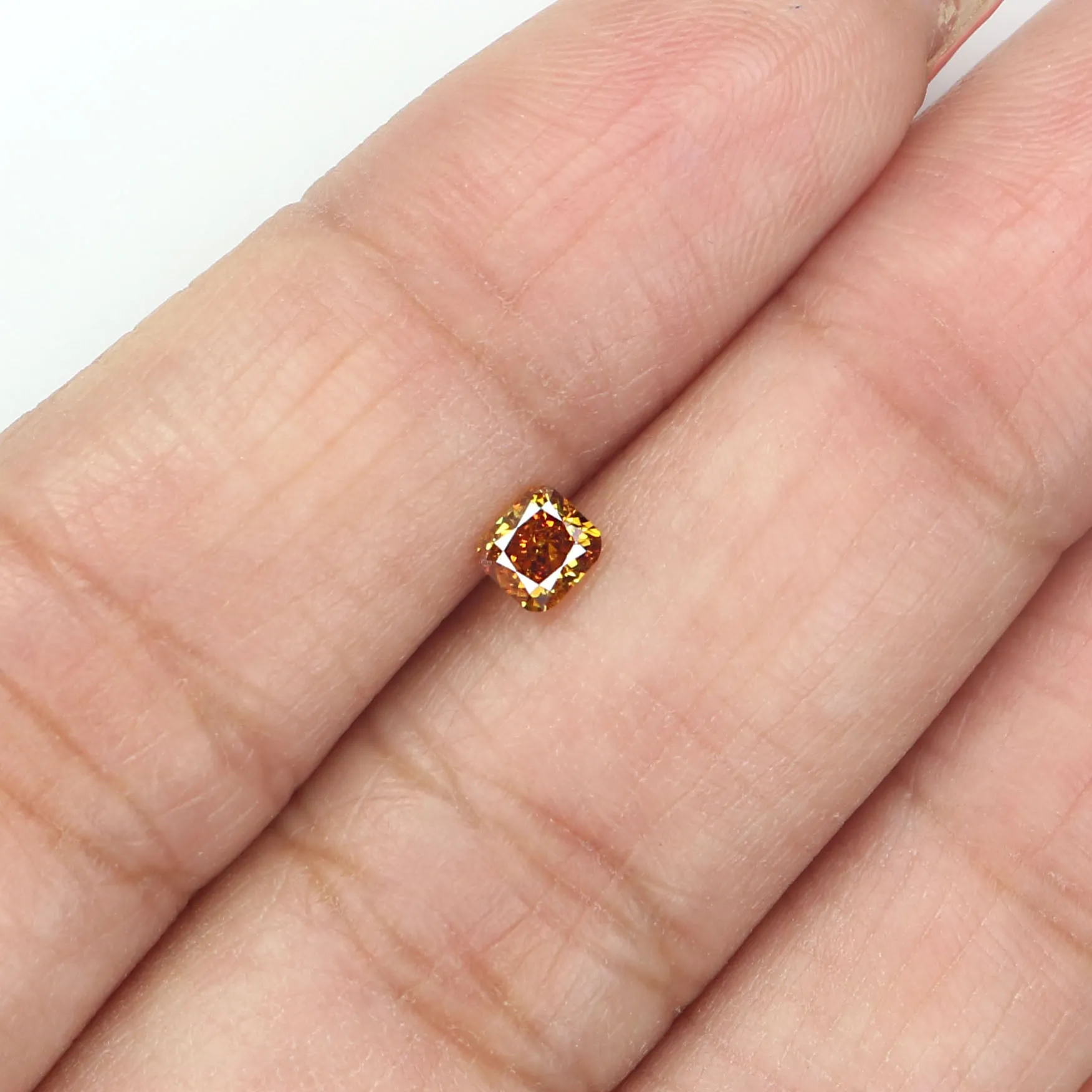 Natural Loose Cushion Diamond Yellow Brown Color 0.28 CT 3.75 MM Cushion Shape Rose Cut Diamond L8624