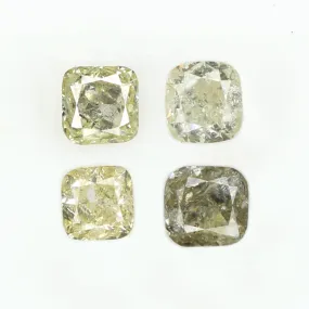 Natural Loose Cushion Yellow Color Diamond 0.54 CT 2.60 MM Cushion Shape Rose Cut Diamond L1585