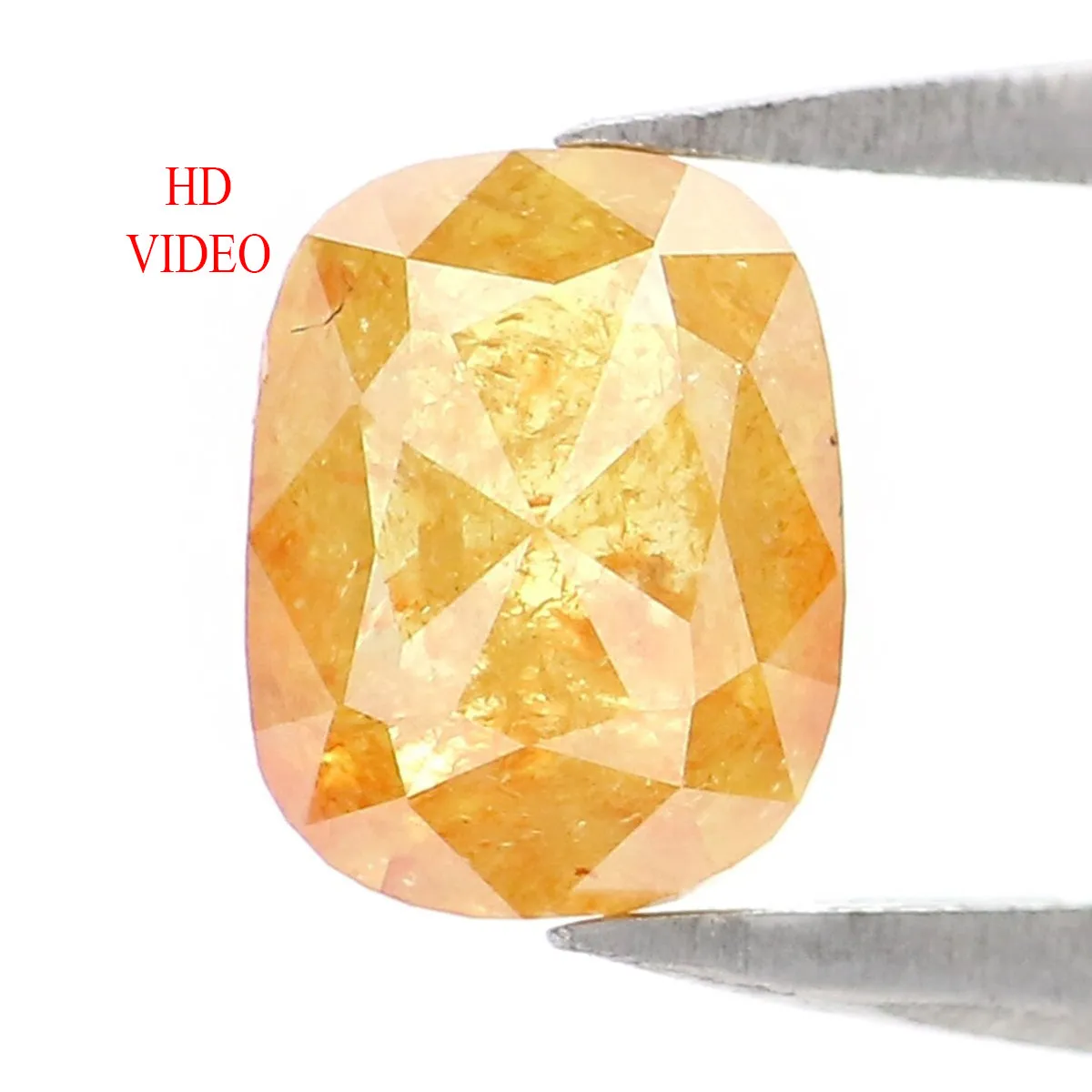 Natural Loose Cushion Yellow Color Diamond 0.93 CT 6.00 MM Cushion Shape Rose Cut Diamond L2154