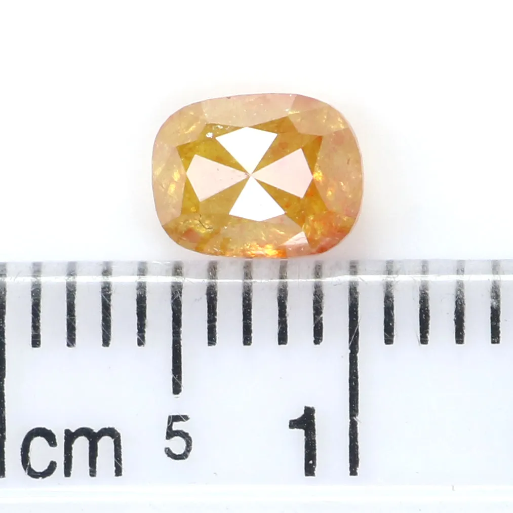 Natural Loose Cushion Yellow Color Diamond 0.93 CT 6.00 MM Cushion Shape Rose Cut Diamond L2154