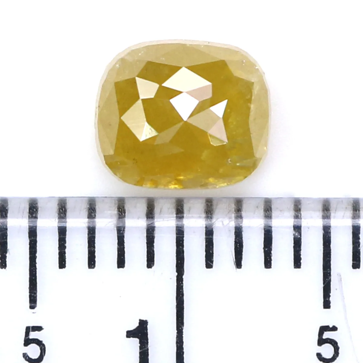 Natural Loose Cushion Yellow Color Diamond 1.17 CT 5.95 MM Cushion Shape Rose Cut Diamond L9233