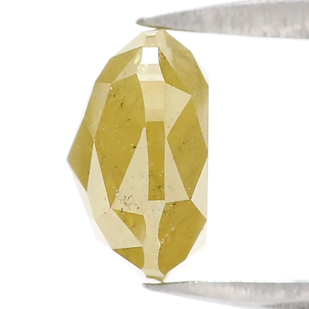 Natural Loose Cushion Yellow Color Diamond 1.37 CT 6.40 MM Cushion Shape Rose Cut Diamond KR2259