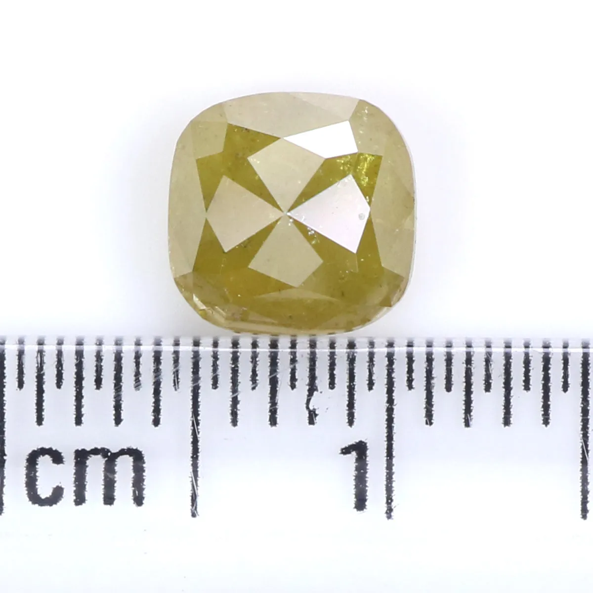 Natural Loose Cushion Yellow Color Diamond 1.37 CT 6.40 MM Cushion Shape Rose Cut Diamond KR2259