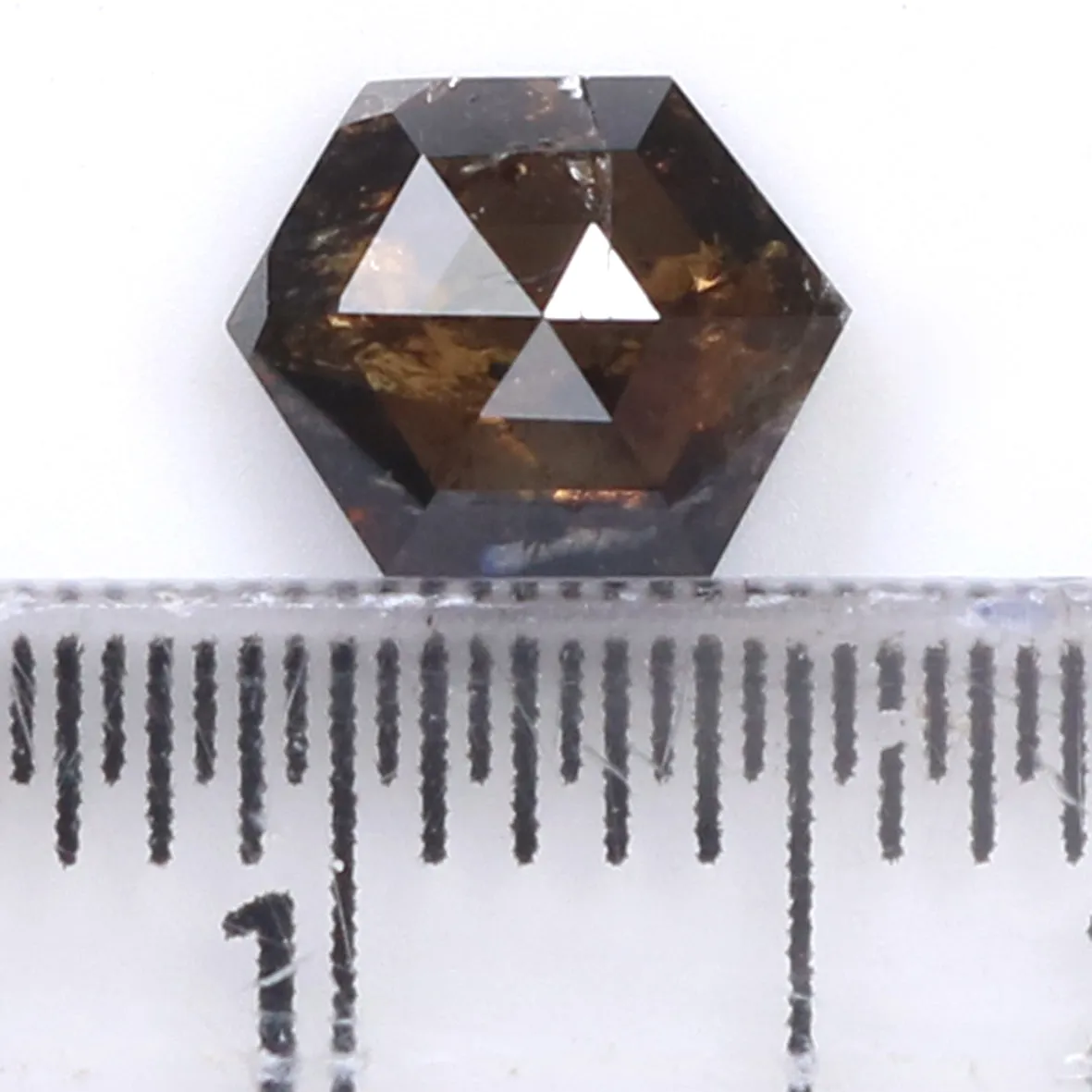 Natural Loose Diamond Hexagon Brown Color I3 Clarity 6.90 MM 0.89 Ct L7448