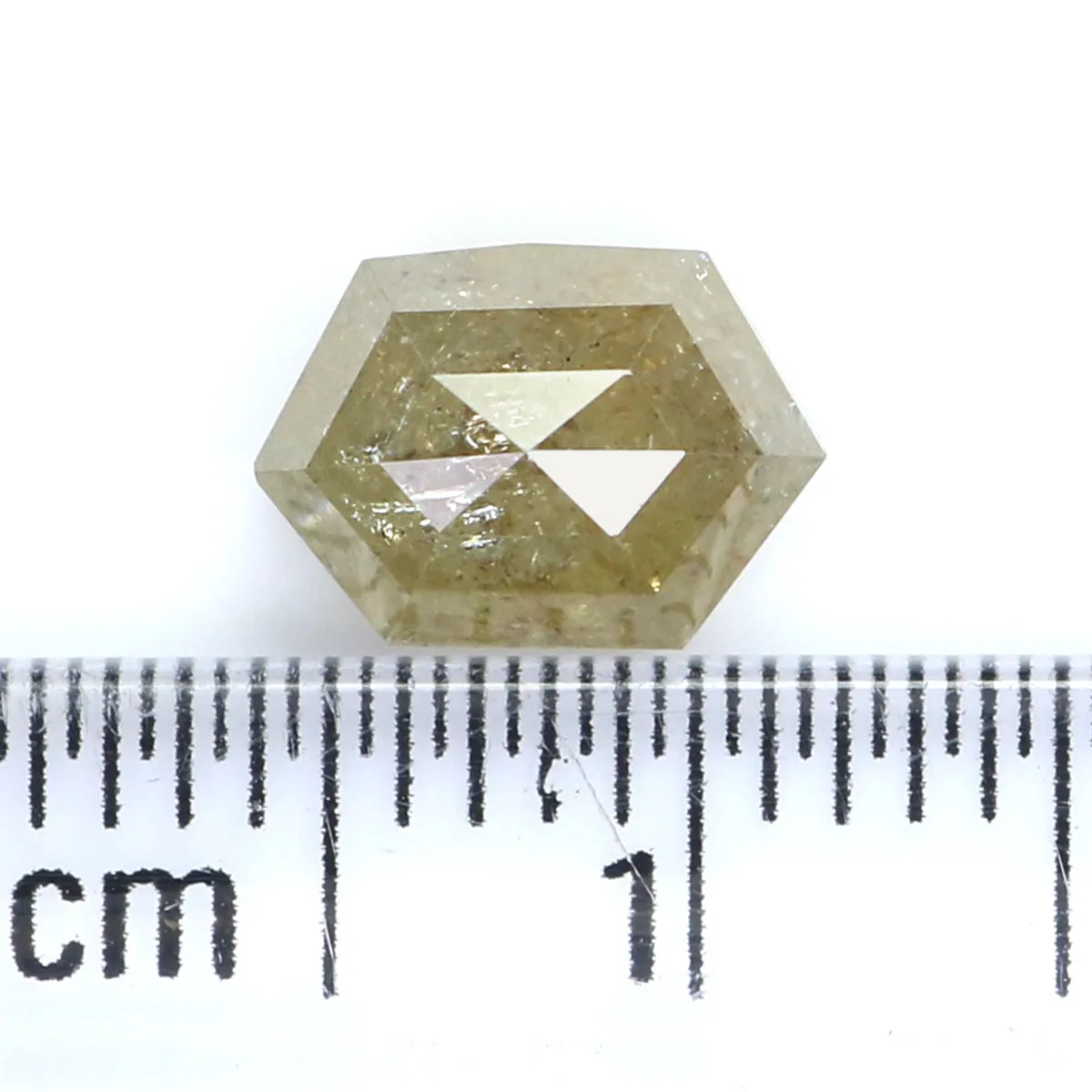 Natural Loose Hexagon Diamond Grey Yellow Color 1.51 CT 7.80 MM Hexagon Shape Rose Cut Diamond KR1613