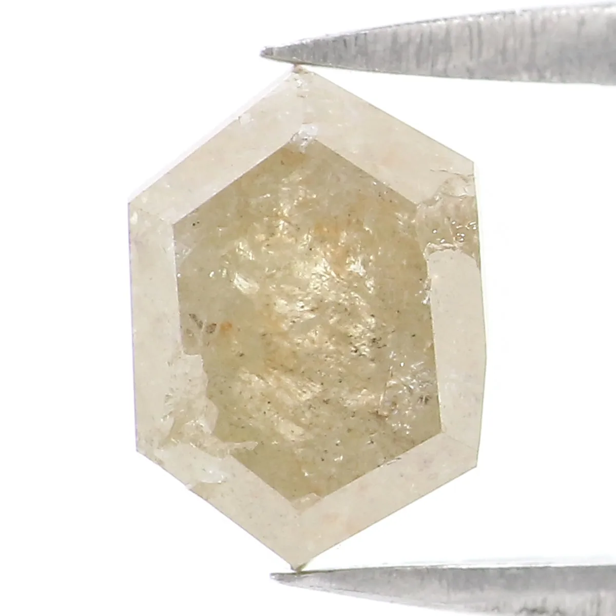 Natural Loose Hexagon Diamond Grey Yellow Color 1.51 CT 7.80 MM Hexagon Shape Rose Cut Diamond KR1613