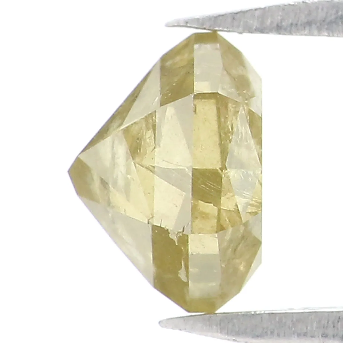 Natural Loose Hexagon Yellow Green Color Diamond 0.95 CT 6.11 MM Hexagon Shape Rose Cut Diamond L2509