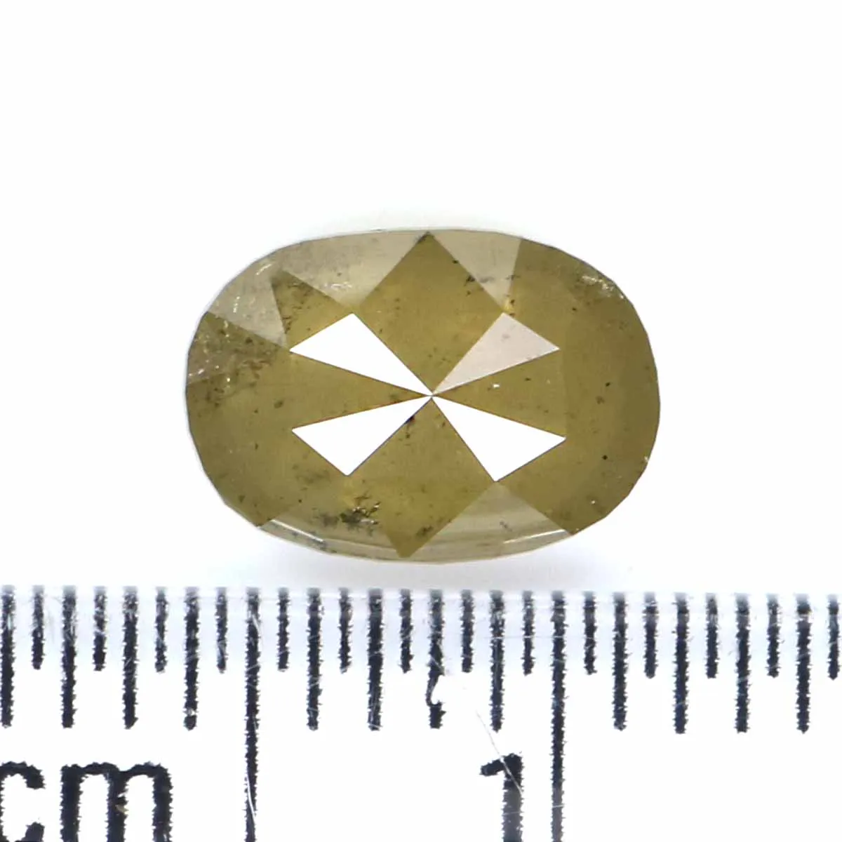 Natural Loose oval Diamond Yellow Grey Color 1.08 CT 7.90 MM oval Rose Cut Shape Diamond KR1915