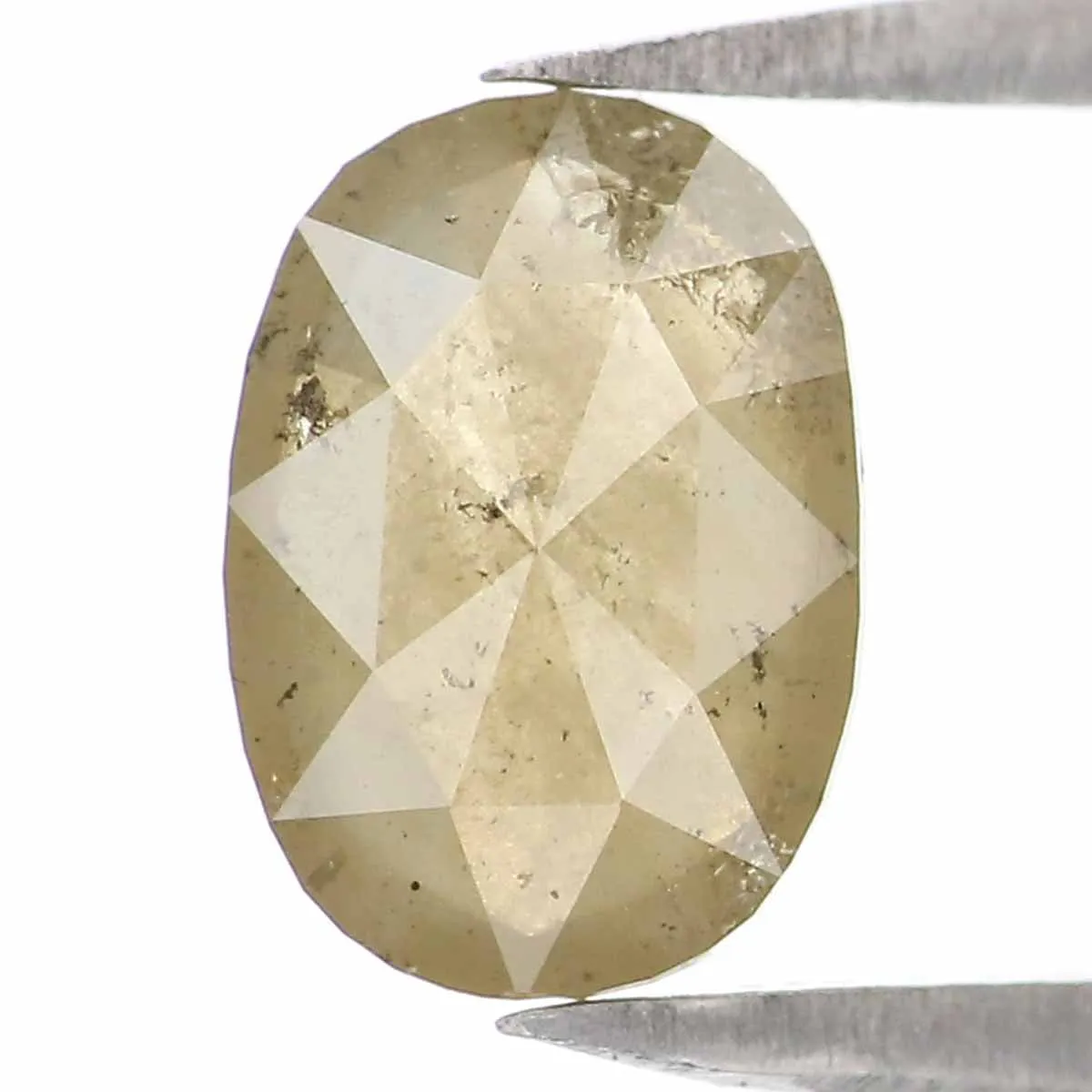 Natural Loose oval Diamond Yellow Grey Color 1.08 CT 7.90 MM oval Rose Cut Shape Diamond KR1915