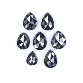 Natural Loose Pear Black Color Diamond 1.41 CT 4.00 MM Pear Shape Rose Cut Diamond L1619