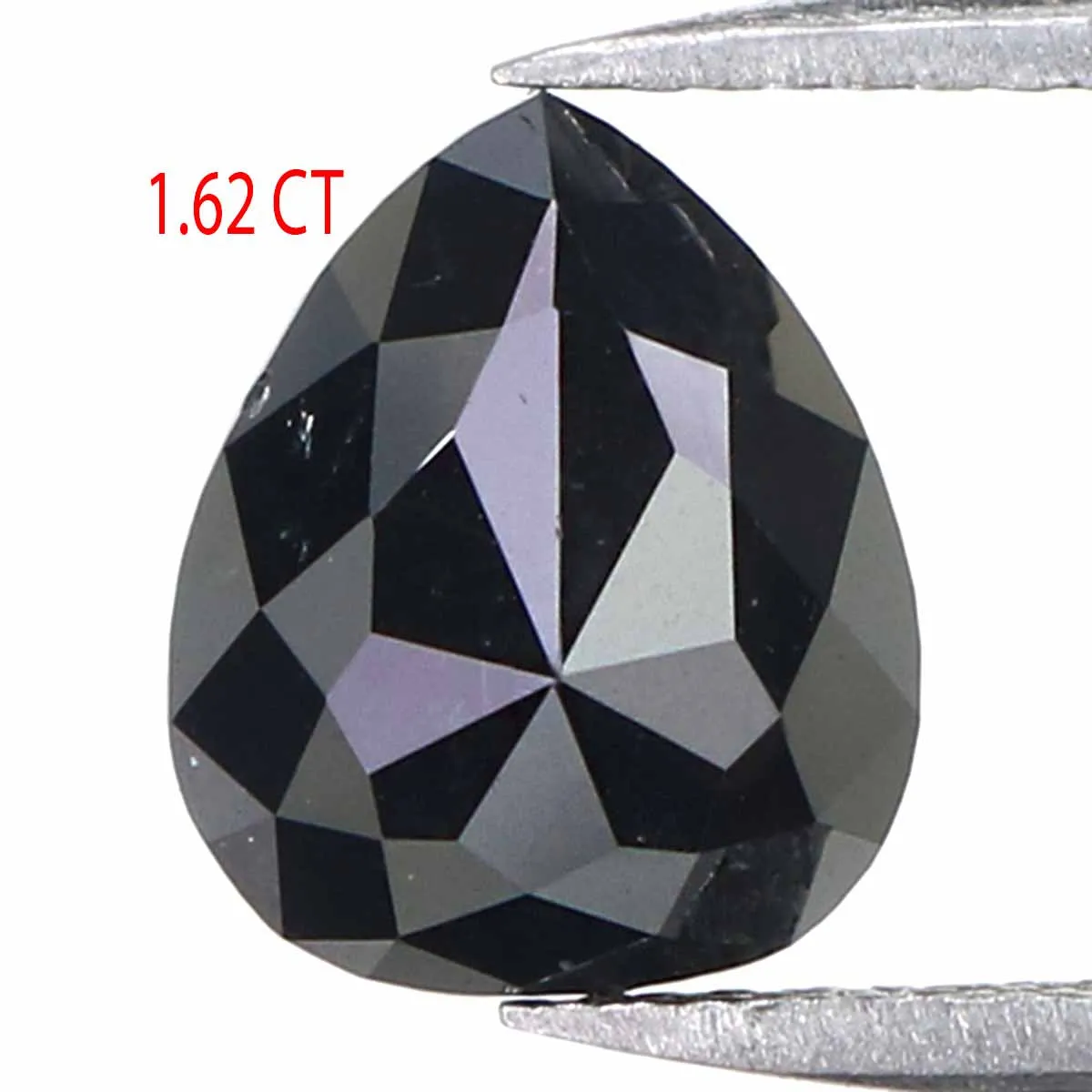 Natural Loose Pear Diamond Black Color 1.62 CT 8.80 MM Pear Shape Rose Cut Diamond L6183