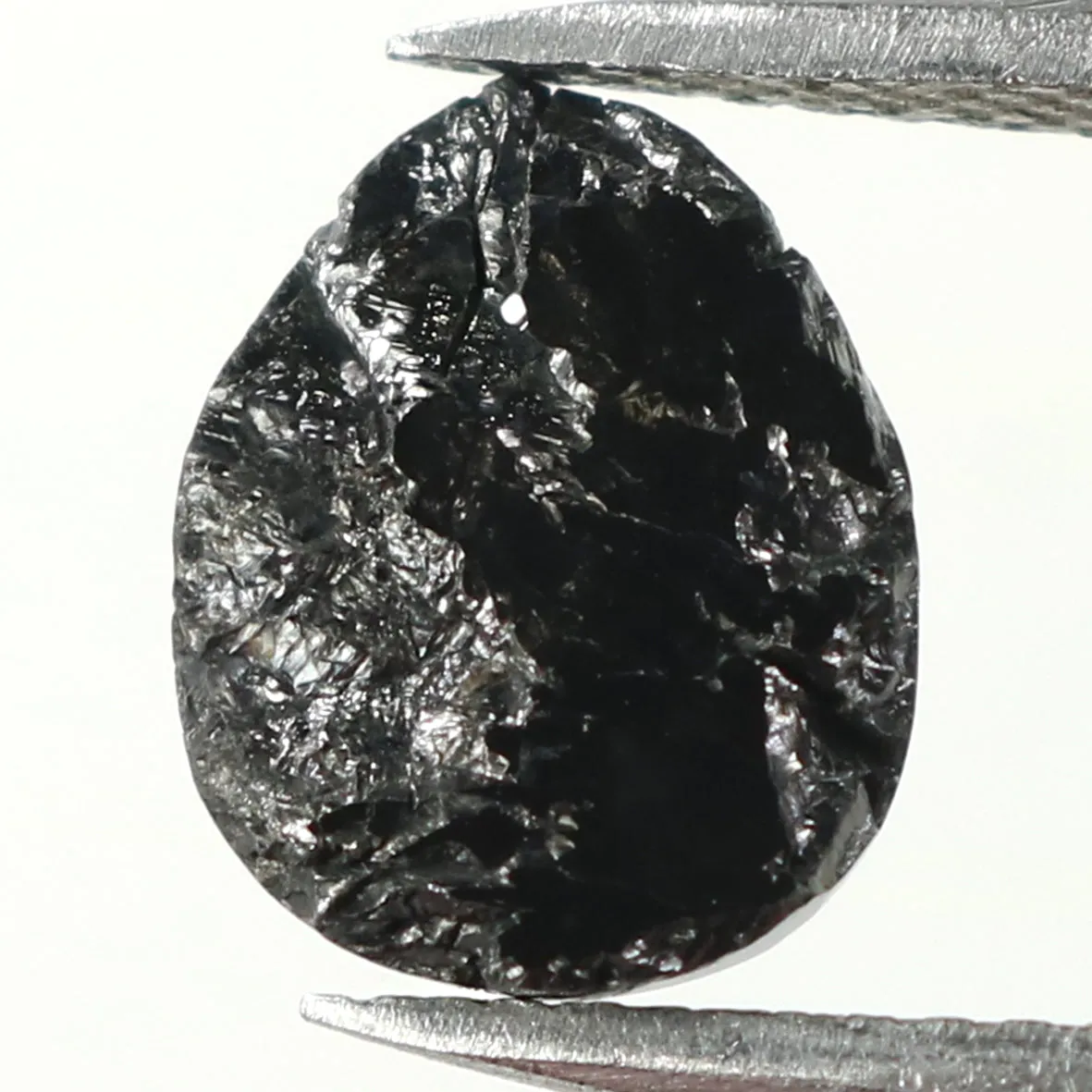 Natural Loose Pear Diamond Black Color 1.89 CT 9.55 MM Pear Shape Rose Cut Diamond L1730