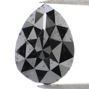 Natural Loose Pear Diamond Black Color 2.14 CT 9.25 MM Pear Shape Rose Cut Diamond L1607