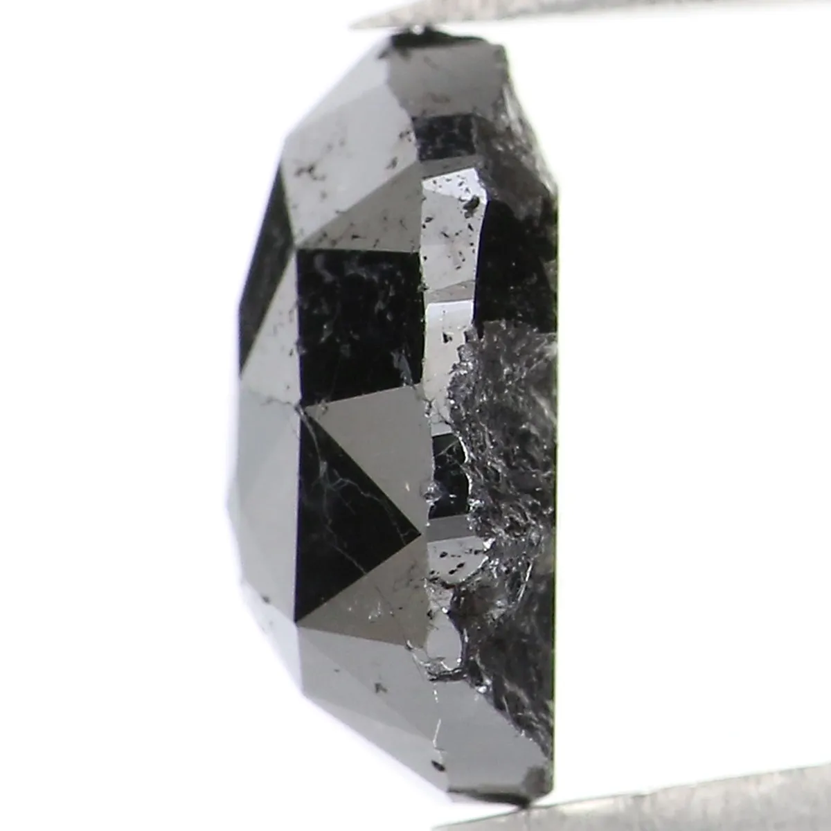 Natural Loose Pear Diamond Black Color 2.14 CT 9.25 MM Pear Shape Rose Cut Diamond L1607