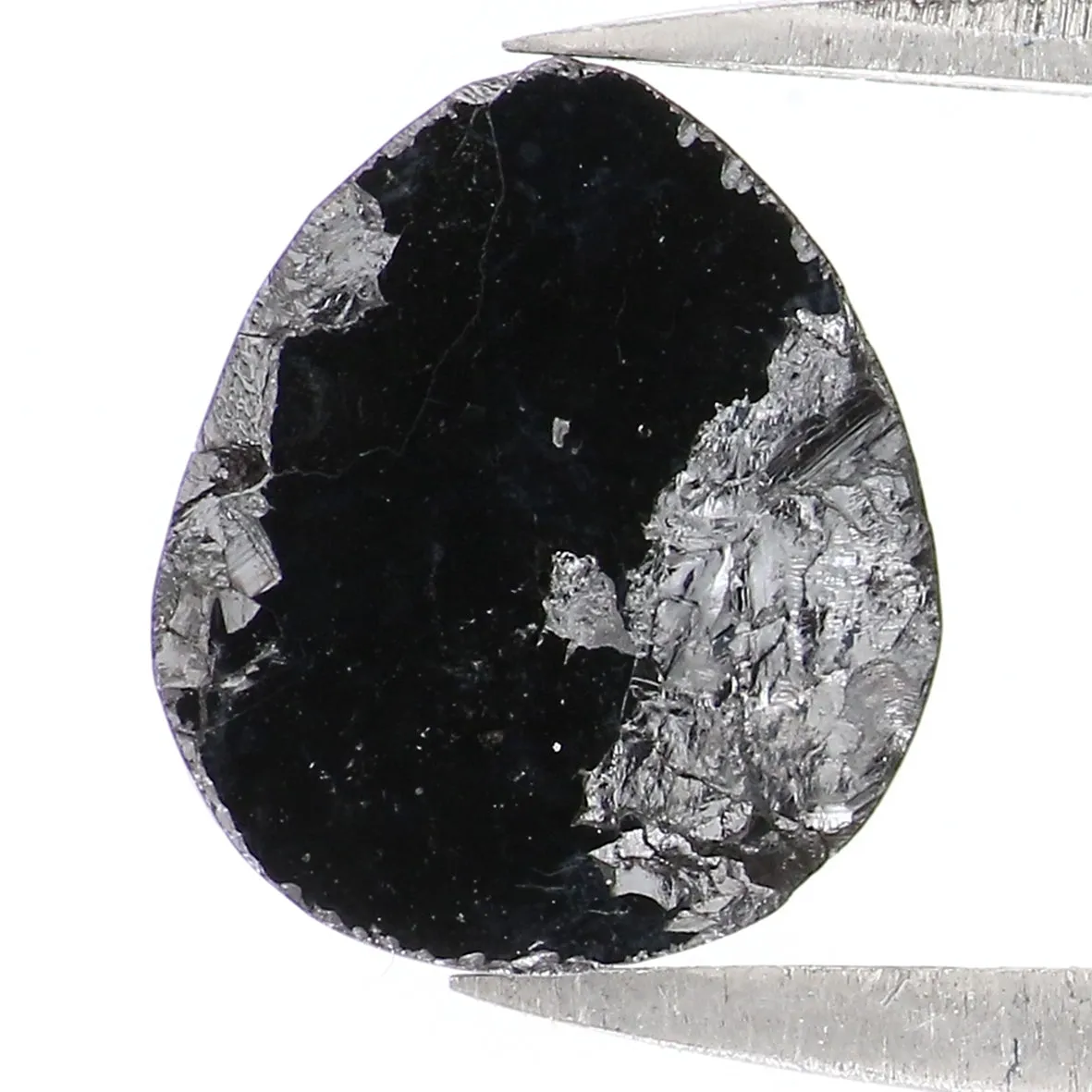 Natural Loose Pear Diamond Black Color 2.47 CT 8.90 MM Pear Shape Rose Cut Diamond L1605