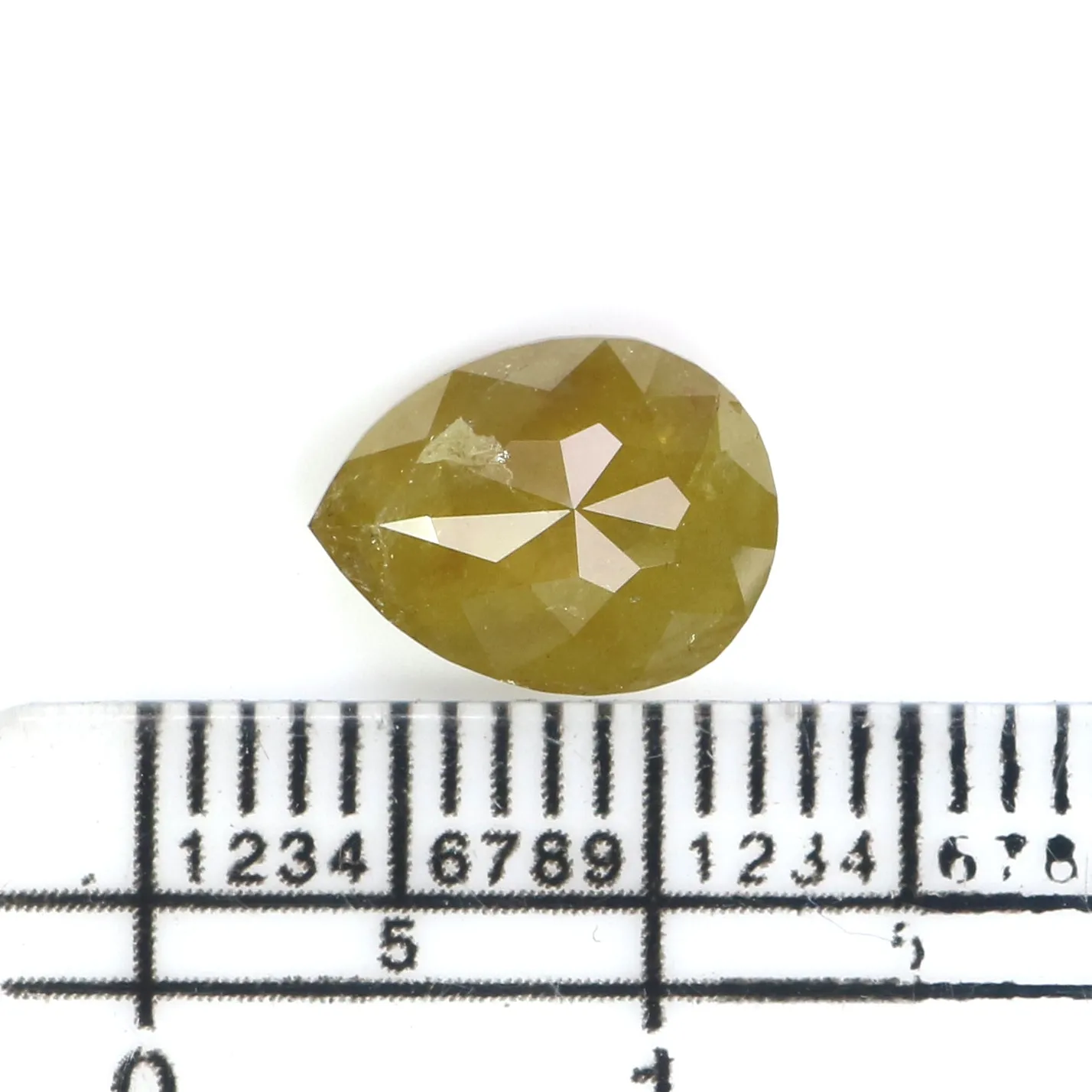 Natural Loose Pear Diamond Yellow Color 1.93 CT 9.33 MM Pear Shape Rose Cut Diamond L2693