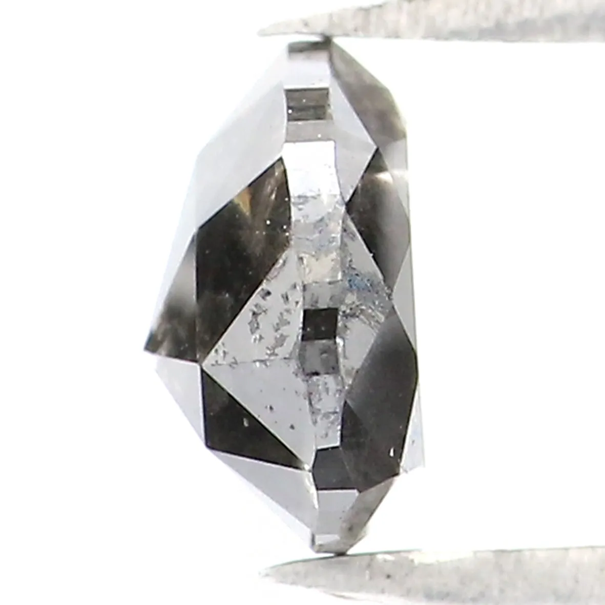 Natural Loose Pear Salt And Pepper Diamond Black Color 0.51 CT 5.30 MM Pear Shape Rose Cut Diamond KR1979