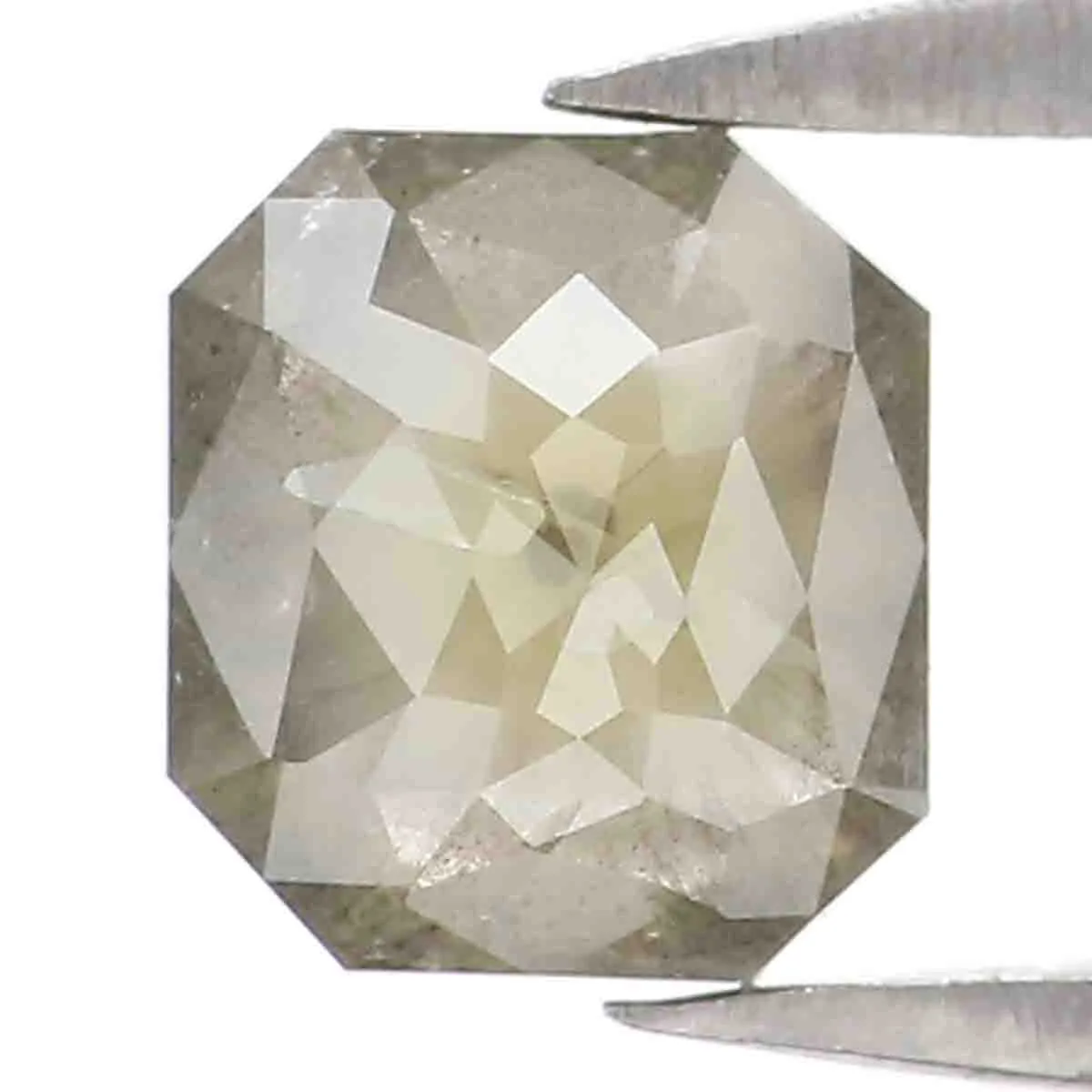 Natural Loose Radiant Grey Color Diamond 0.68 CT 5.30 MM Radiant Shape Rose Cut Diamond L7485