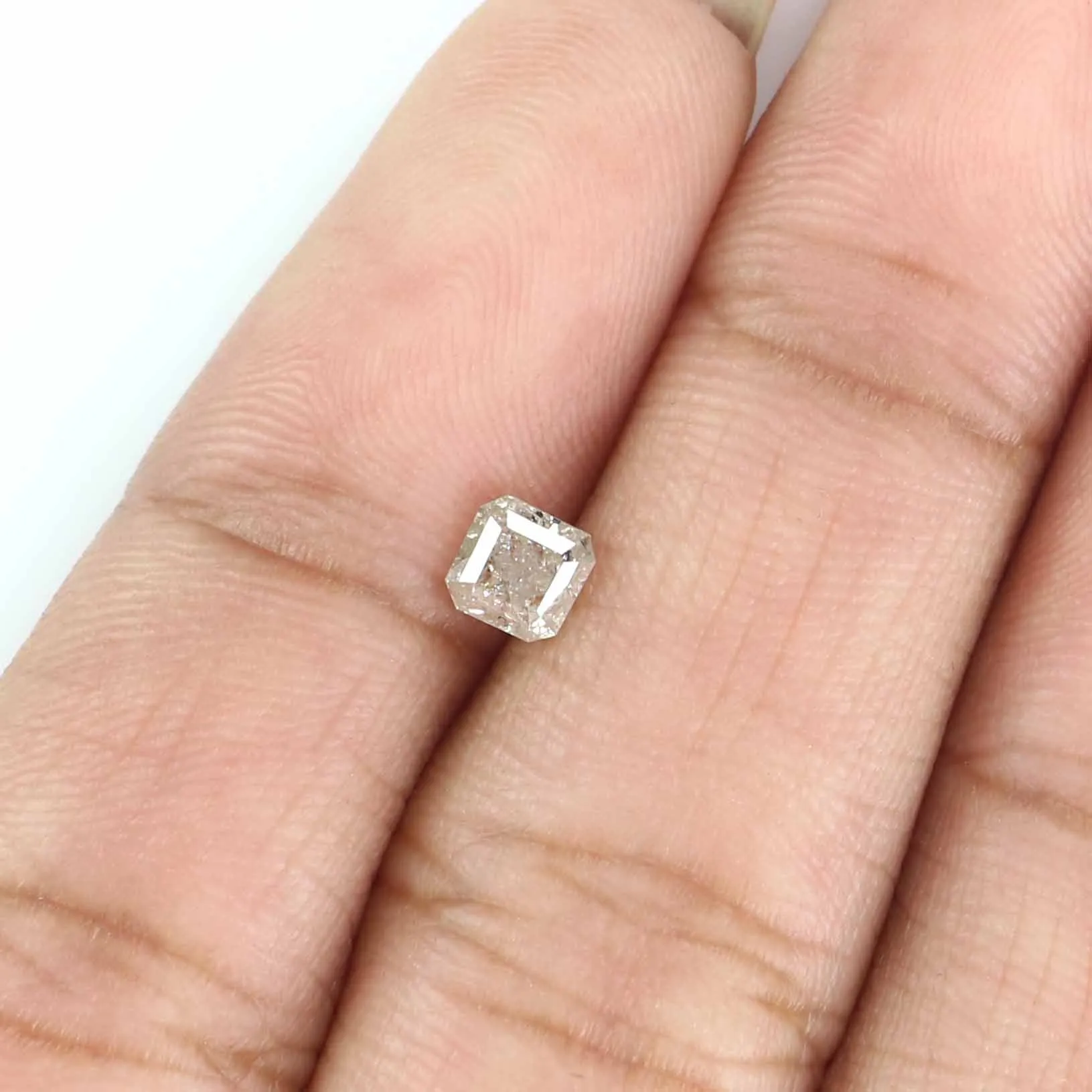 Natural Loose Radiant Yellow Grey Color Diamond 0.48 CT 4.00 MM Radiant Shape Rose Cut Diamond L5963