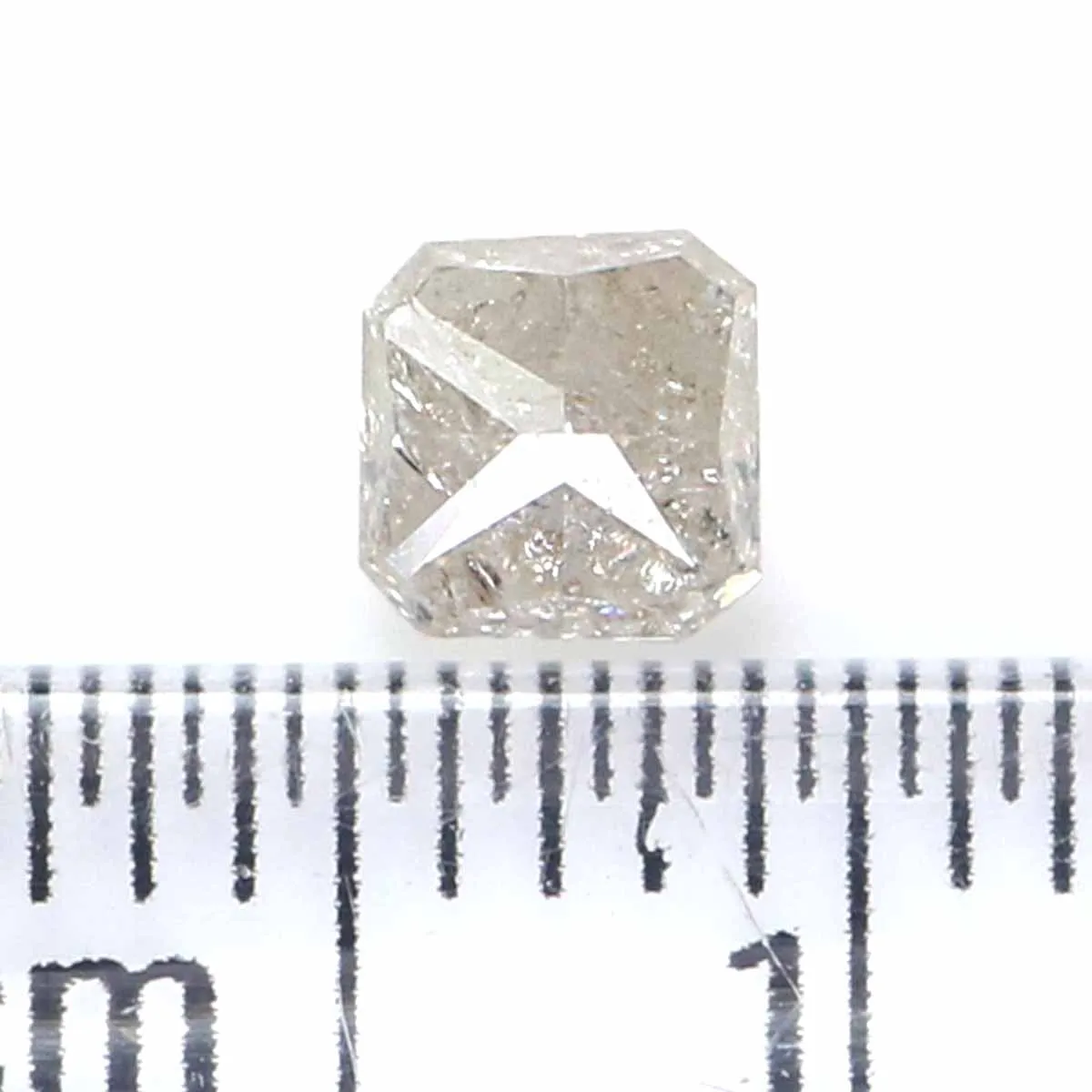 Natural Loose Radiant Yellow Grey Color Diamond 0.48 CT 4.00 MM Radiant Shape Rose Cut Diamond L5963