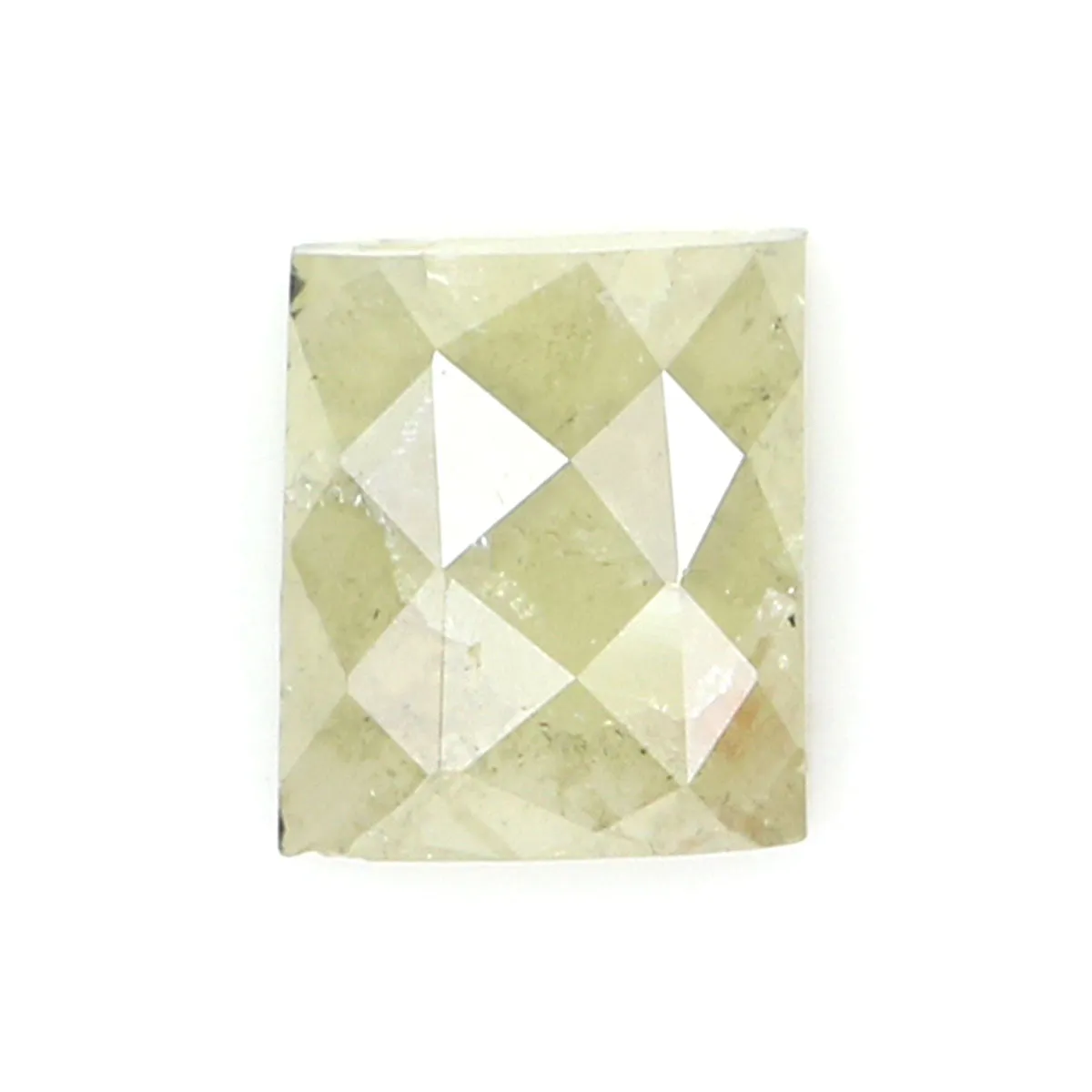 Natural Loose Rectangle Yellow Grey Color Diamond  0.95 CT 6.00 MM Rectangle Shape Rose Cut Diamond L7342