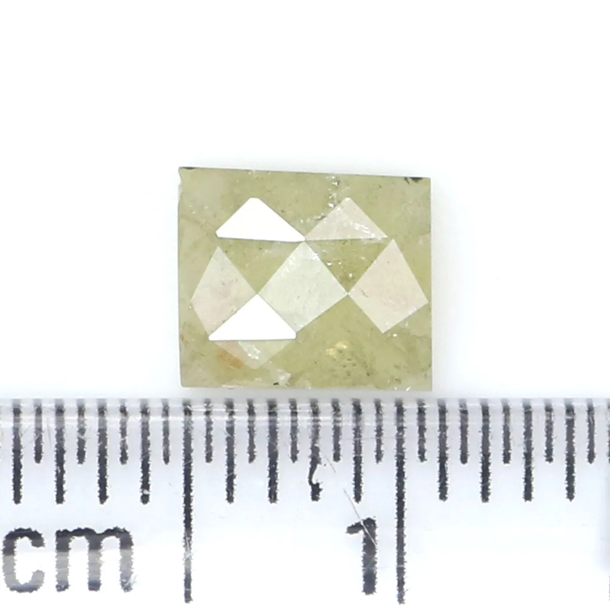 Natural Loose Rectangle Yellow Grey Color Diamond  0.95 CT 6.00 MM Rectangle Shape Rose Cut Diamond L7342