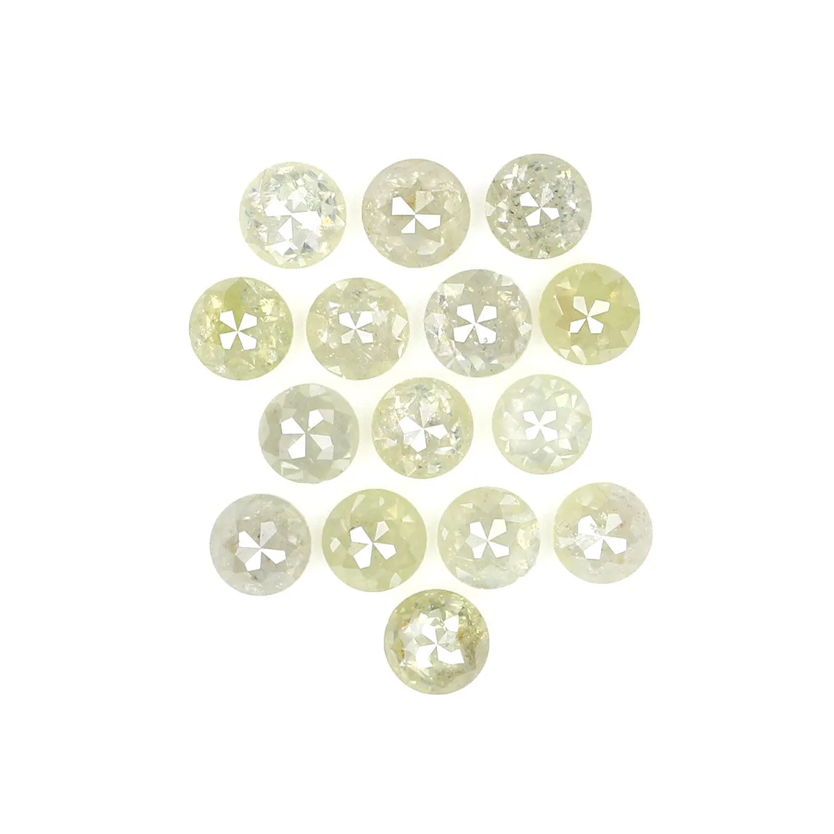 Natural Loose Round Rose Cut Light Yellow Color Diamond 1.28 CT 2.50 MM Round Rose Cut Shape Diamond KR652