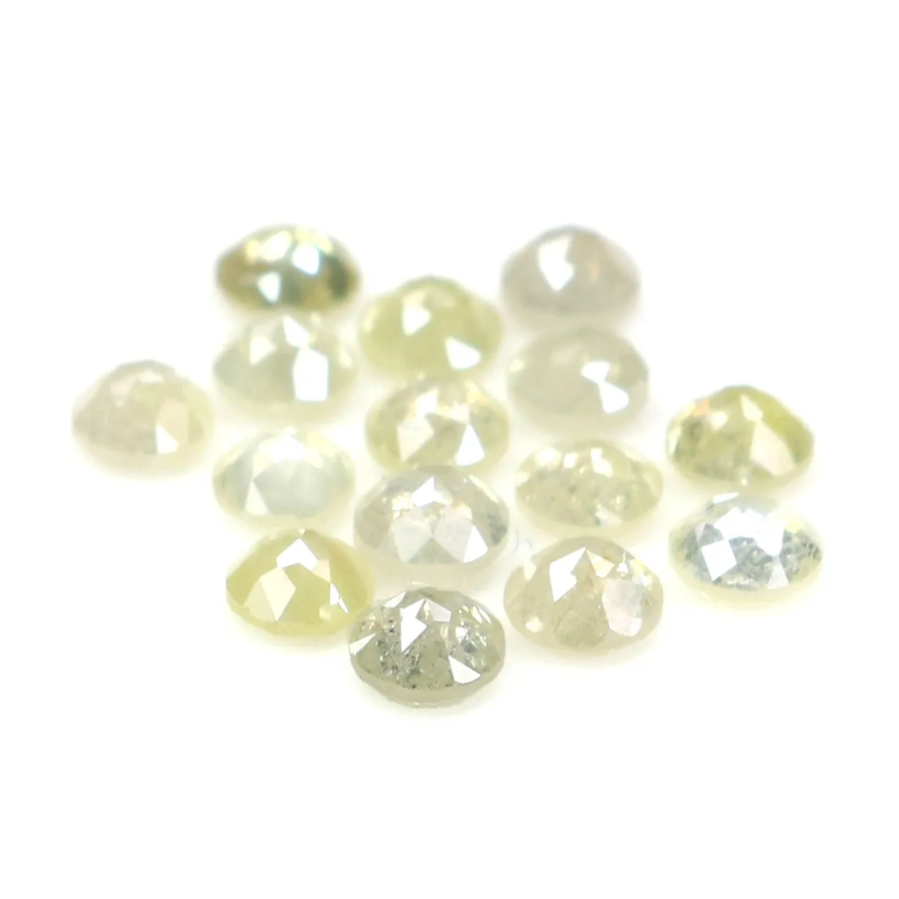 Natural Loose Round Rose Cut Light Yellow Color Diamond 1.28 CT 2.50 MM Round Rose Cut Shape Diamond KR652