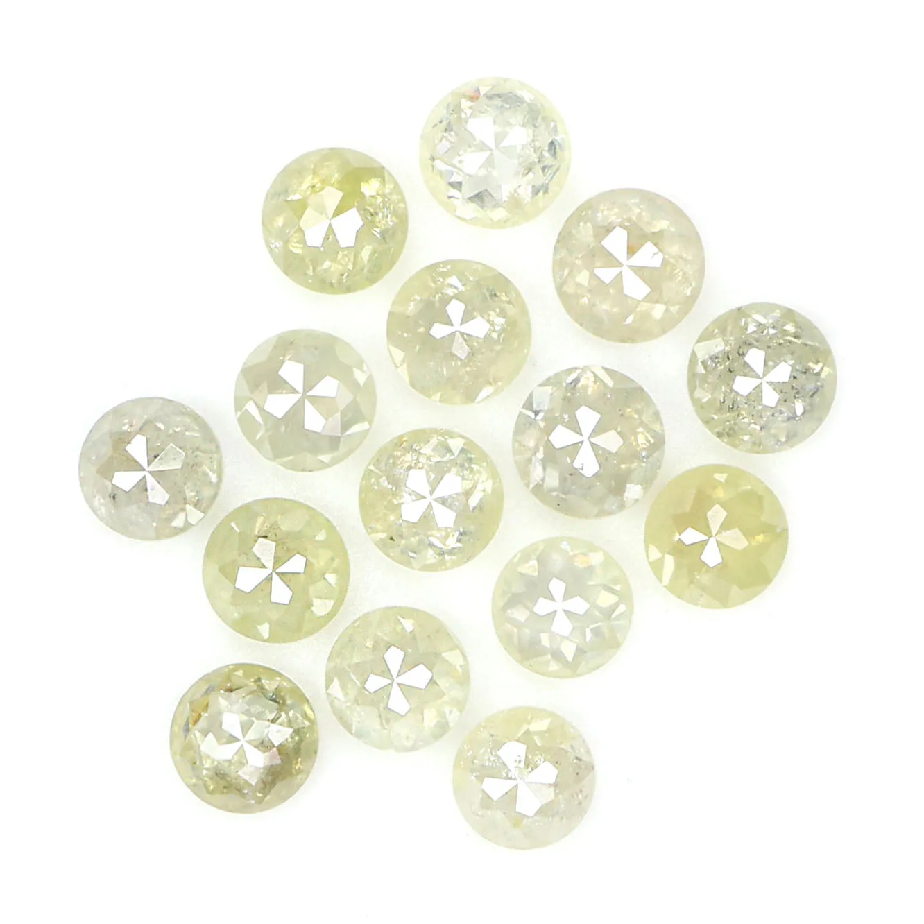 Natural Loose Round Rose Cut Light Yellow Color Diamond 1.28 CT 2.50 MM Round Rose Cut Shape Diamond KR652