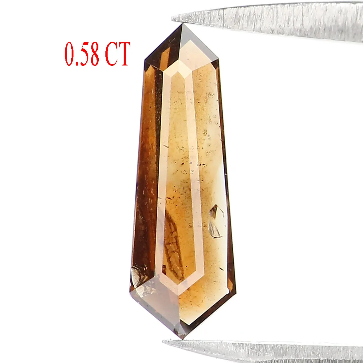 Natural Loose Shield Brown Color Diamond 0.58 CT 10.40 MM Shield Shape Rose Cut Diamond L1621