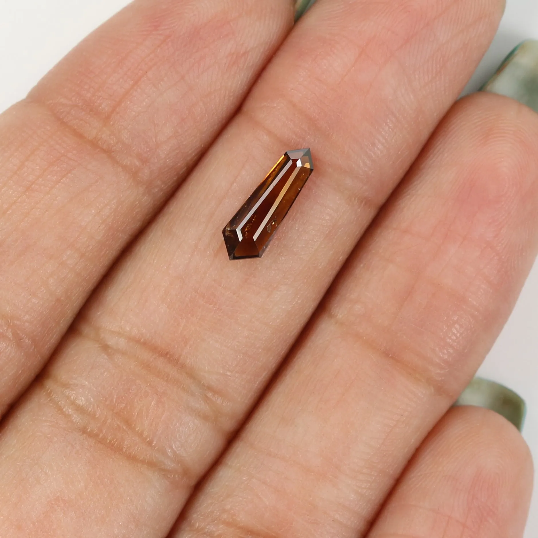 Natural Loose Shield Brown Color Diamond 0.58 CT 10.40 MM Shield Shape Rose Cut Diamond L1621