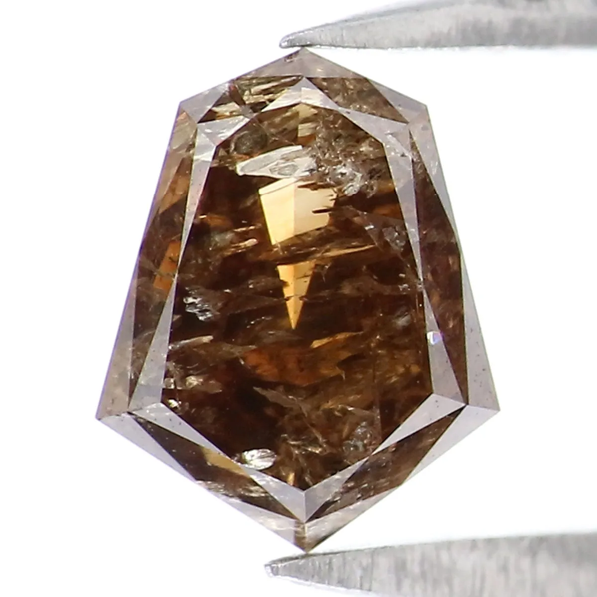 Natural Loose Shield Brown Color Diamond 0.91 CT 6.95 MM Shield Shape Rose Cut Diamond L9584